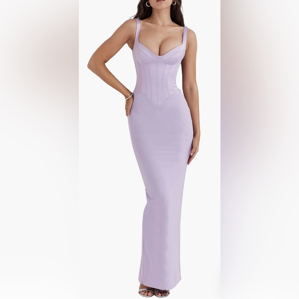 House of CB Corset Lavender Maxi Dress